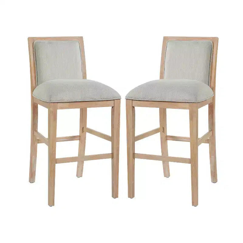 Christopher Knight Home Ren Tabourets de bar rembourrés en bois d'hévéa modernes (lot de 2)