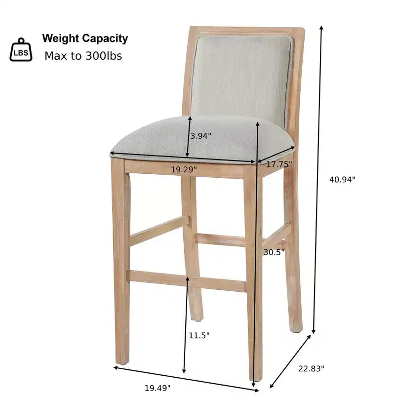 Christopher Knight Home Ren Tabourets de bar rembourrés en bois d'hévéa modernes (lot de 2)