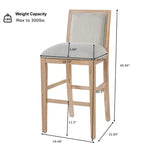 Christopher Knight Home Ren Tabourets de bar rembourrés en bois d'hévéa modernes (lot de 2)