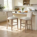 Christopher Knight Home Ren Tabourets de bar rembourrés en bois d'hévéa modernes (lot de 2)