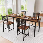 Ensemble de salle à manger rectangulaire 3 pièces MooxvMoo pour 2, ensemble de table de cuisine avec 2 chaises, meubles de coin repas pour cuisines, salle à manger, marron