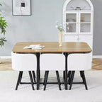 Ensemble de salle à manger 7 pièces Mauricio Modern GDFStudio avec table en bois, structure en métal et revêtement en similicuir