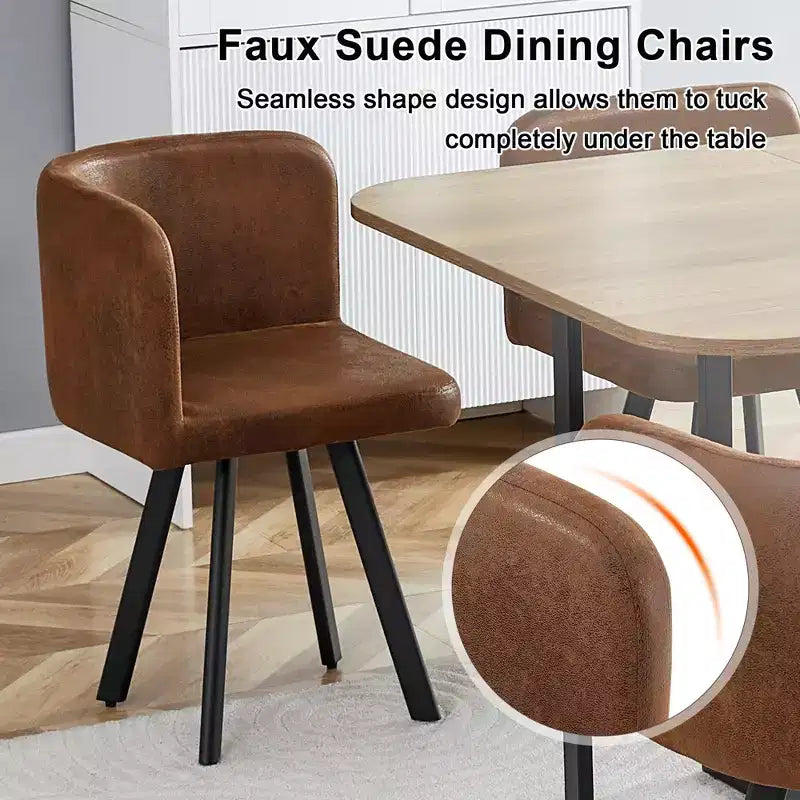 Ensemble de salle à manger 7 pièces Mauricio Modern GDFStudio avec table en bois, structure en métal et revêtement en similicuir