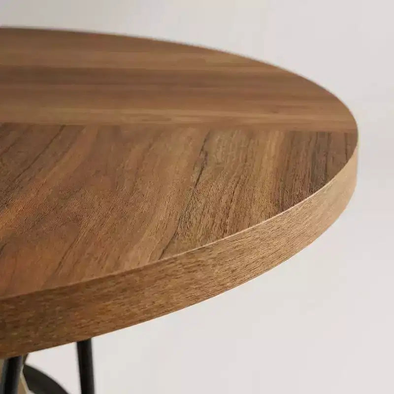 Table à manger ronde moderne 47" pour 4 à 6 personnes, table de cuisine circulaire avec étagère de rangement et cadre en métal robuste pour salle à manger et appartement