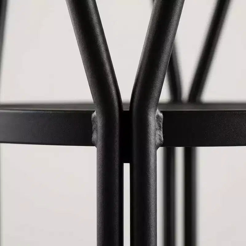Table à manger ronde moderne 47" pour 4 à 6 personnes, table de cuisine circulaire avec étagère de rangement et cadre en métal robuste pour salle à manger et appartement