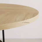 Table à manger ronde moderne 47" pour 4 à 6 personnes, table de cuisine circulaire avec étagère de rangement et cadre en métal robuste pour salle à manger et appartement