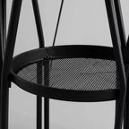 Table à manger ronde moderne 47" pour 4 à 6 personnes, table de cuisine circulaire avec étagère de rangement et cadre en métal robuste pour salle à manger et appartement