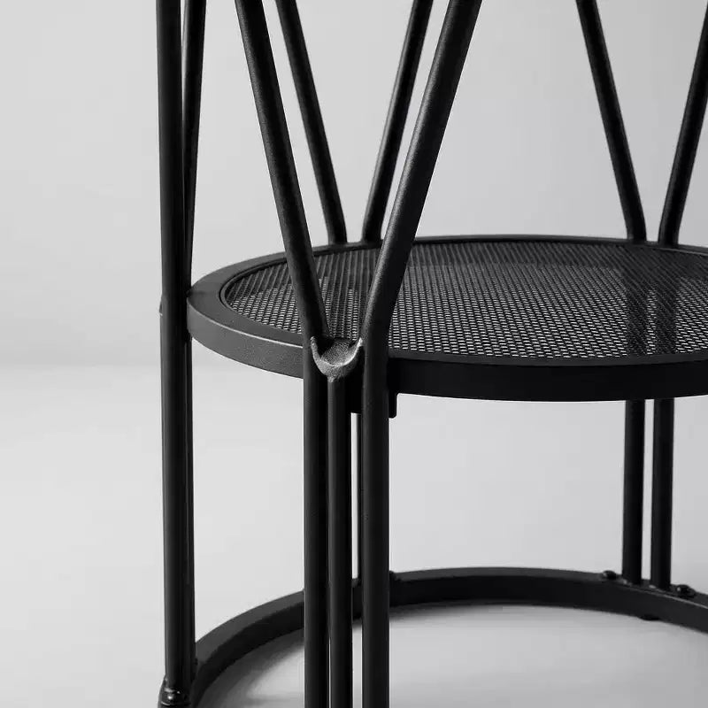 Table à manger ronde moderne 47" pour 4 à 6 personnes, table de cuisine circulaire avec étagère de rangement et cadre en métal robuste pour salle à manger et appartement