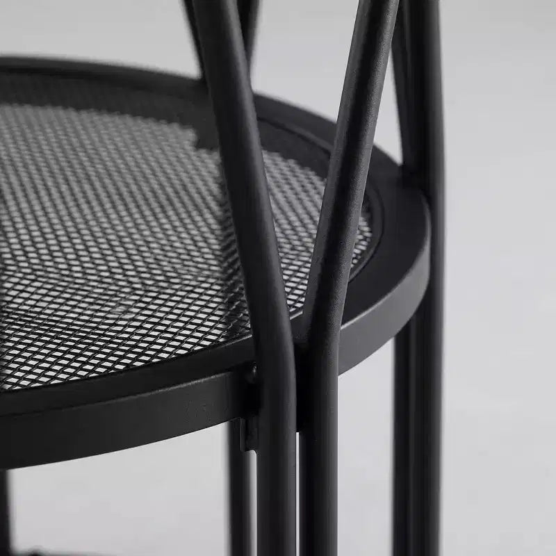 Table à manger ronde moderne 47" pour 4 à 6 personnes, table de cuisine circulaire avec étagère de rangement et cadre en métal robuste pour salle à manger et appartement