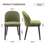 Lot de 2 chaises de salle à manger modernes en tissu, chaises de dîner à dossier haut avec cadre en bois robuste pour la maison, la cuisine et un usage commercial.