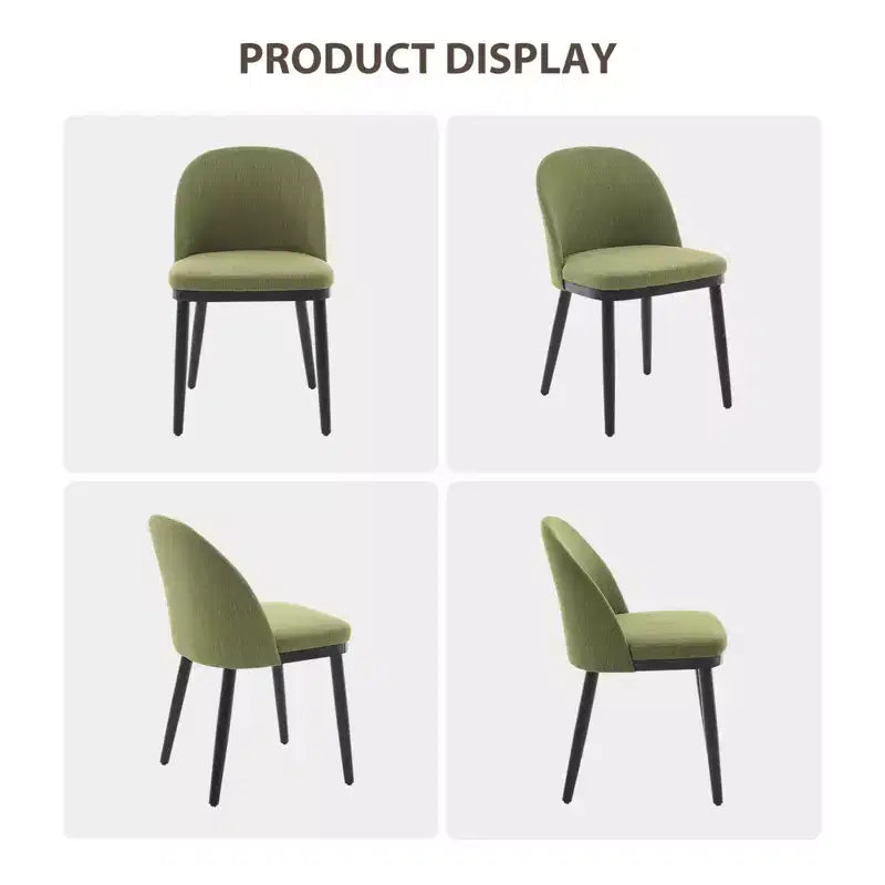 Lot de 2 chaises de salle à manger modernes en tissu, chaises de dîner à dossier haut avec cadre en bois robuste pour la maison, la cuisine et un usage commercial.