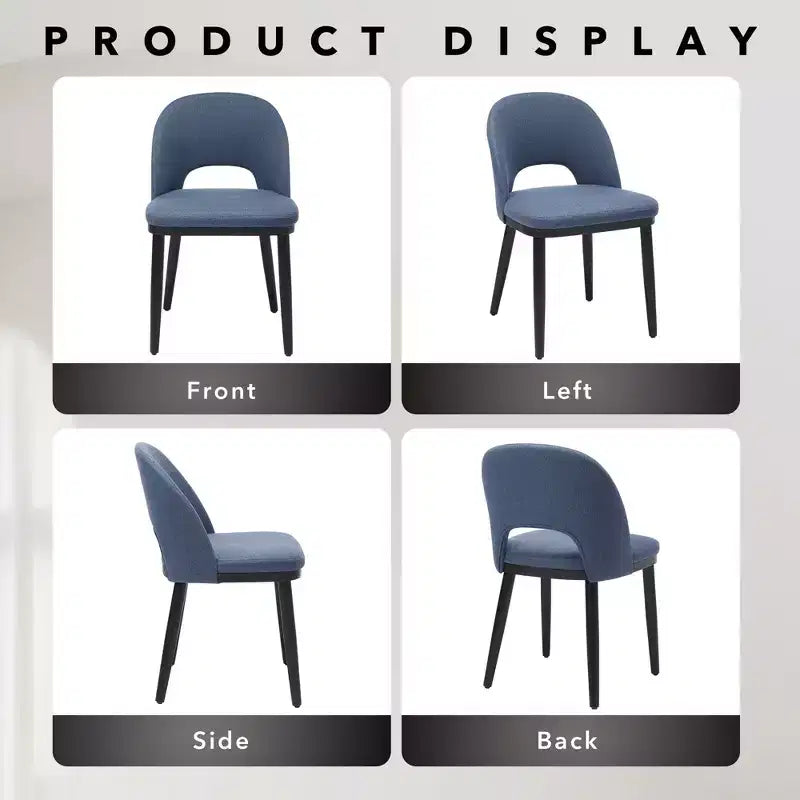Lot de 2 chaises de salle à manger modernes en tissu, chaises de dîner à dossier haut avec cadre en bois robuste pour la maison, la cuisine et un usage commercial.