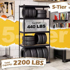 Gymax Étagère de garage à 5 niveaux 1000 kg robuste en métal pour garde-manger