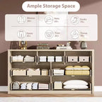 Commode large à 7 tiroirs pour chambre à coucher, commode moderne en bois, grand meuble de rangement pour salon et entrée