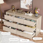 Commode large à 7 tiroirs pour chambre à coucher, commode moderne en bois, grand meuble de rangement pour salon et entrée