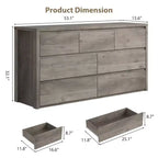 Commode large à 7 tiroirs pour chambre à coucher, commode moderne en bois, grand meuble de rangement pour salon et entrée
