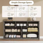 Commode large à 7 tiroirs pour chambre à coucher, commode moderne en bois, grand meuble de rangement pour salon et entrée