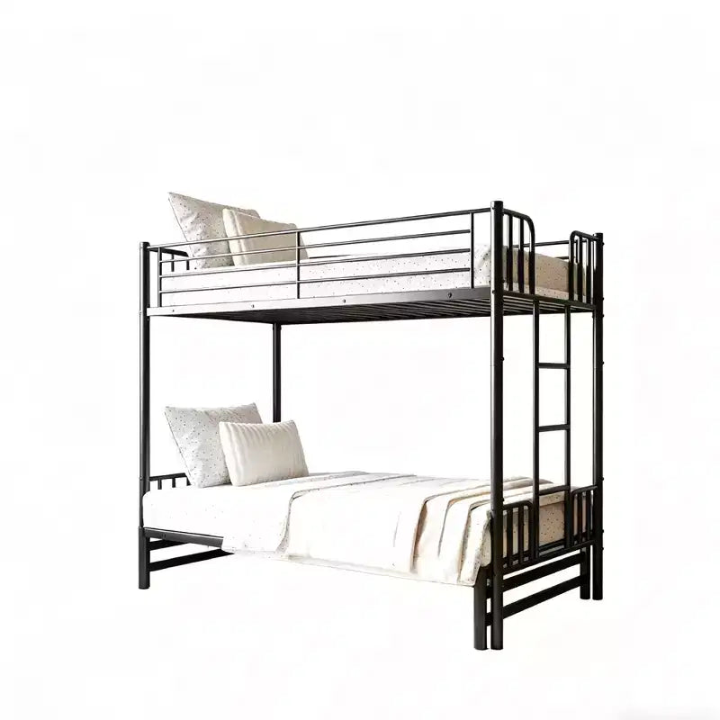 Lit superposé gigogne métallique Luxystar, cadre convertible peu encombrant pour chambre à coucher, noir