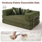 Dyonery 65Canapé-Lit Pliant Convertible en Velours Côtelé Grand Lit de Sol 4-en-1 Canapé Modulaire Combinable DIY Canapé Confortable Rabattable.