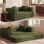 Dyonery 65Canapé-Lit Pliant Convertible en Velours Côtelé Grand Lit de Sol 4-en-1 Canapé Modulaire Combinable DIY Canapé Confortable Rabattable.