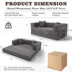 Dyonery 65Canapé-Lit Pliant Convertible en Velours Côtelé Grand Lit de Sol 4-en-1 Canapé Modulaire Combinable DIY Canapé Confortable Rabattable.
