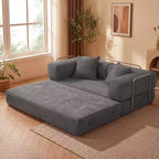 Dyonery 65Canapé-Lit Pliant Convertible en Velours Côtelé Grand Lit de Sol 4-en-1 Canapé Modulaire Combinable DIY Canapé Confortable Rabattable.