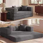 Dyonery 65Canapé-Lit Pliant Convertible en Velours Côtelé Grand Lit de Sol 4-en-1 Canapé Modulaire Combinable DIY Canapé Confortable Rabattable.