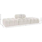 Canapé modulable 3 pièces Meridian Furniture Ames 102 en tissu bouclé