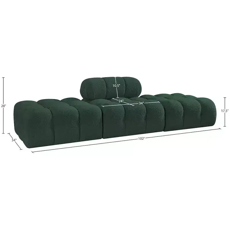 Canapé modulable 3 pièces Meridian Furniture Ames 102 en tissu bouclé