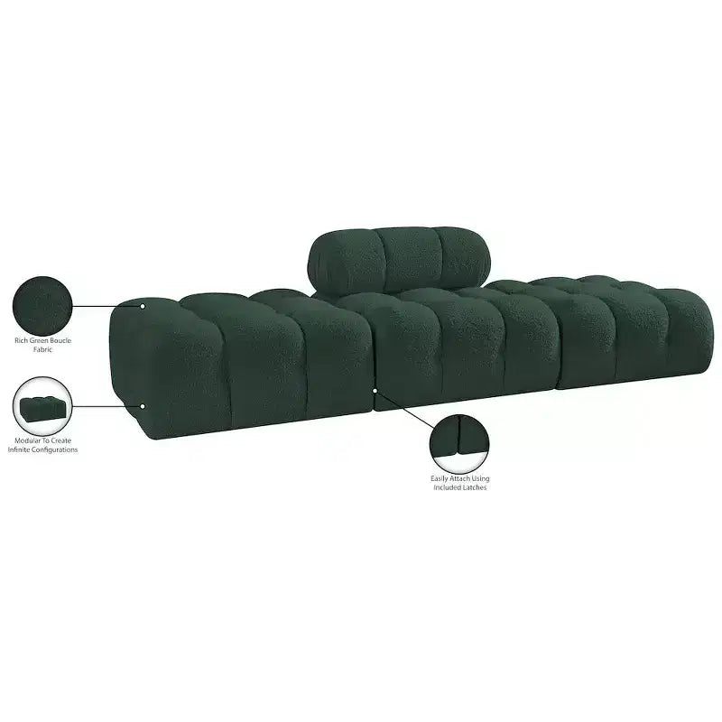Canapé modulable 3 pièces Meridian Furniture Ames 102 en tissu bouclé