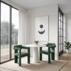 Chaise de salle à manger Brenda en tissu chenille vert de Meridian Furniture, lot de 2