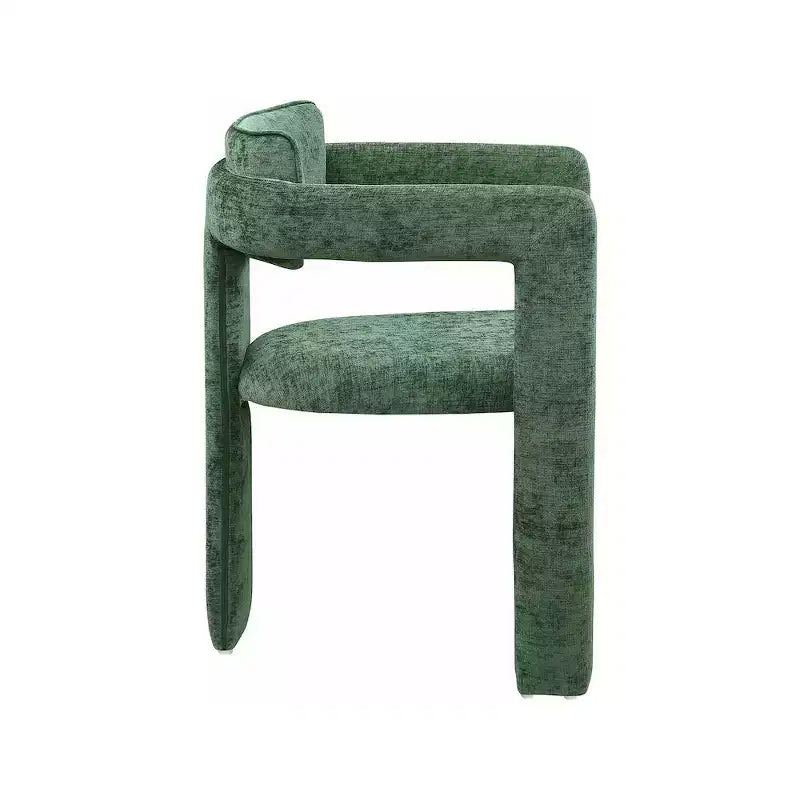 Chaise de salle à manger Brenda en tissu chenille vert de Meridian Furniture, lot de 2