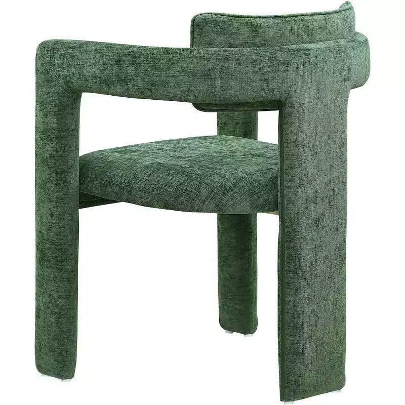 Chaise de salle à manger Brenda en tissu chenille vert de Meridian Furniture, lot de 2