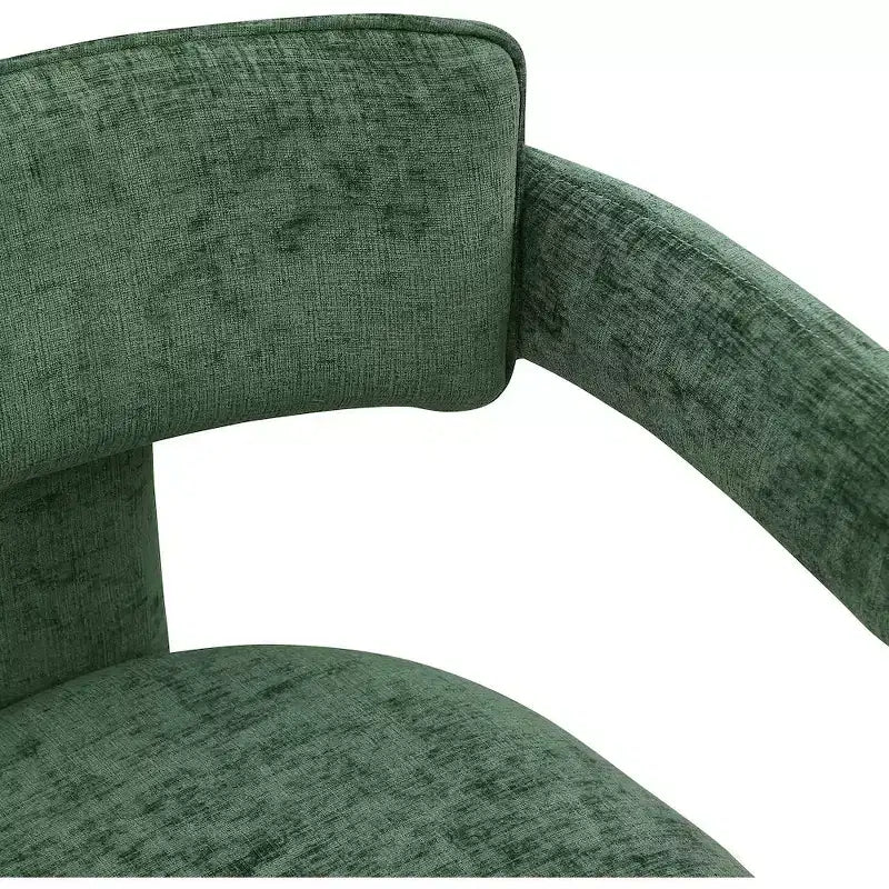 Chaise de salle à manger Brenda en tissu chenille vert de Meridian Furniture, lot de 2