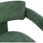 Chaise de salle à manger Brenda en tissu chenille vert de Meridian Furniture, lot de 2