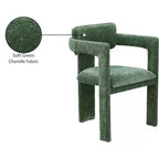 Chaise de salle à manger Brenda en tissu chenille vert de Meridian Furniture, lot de 2