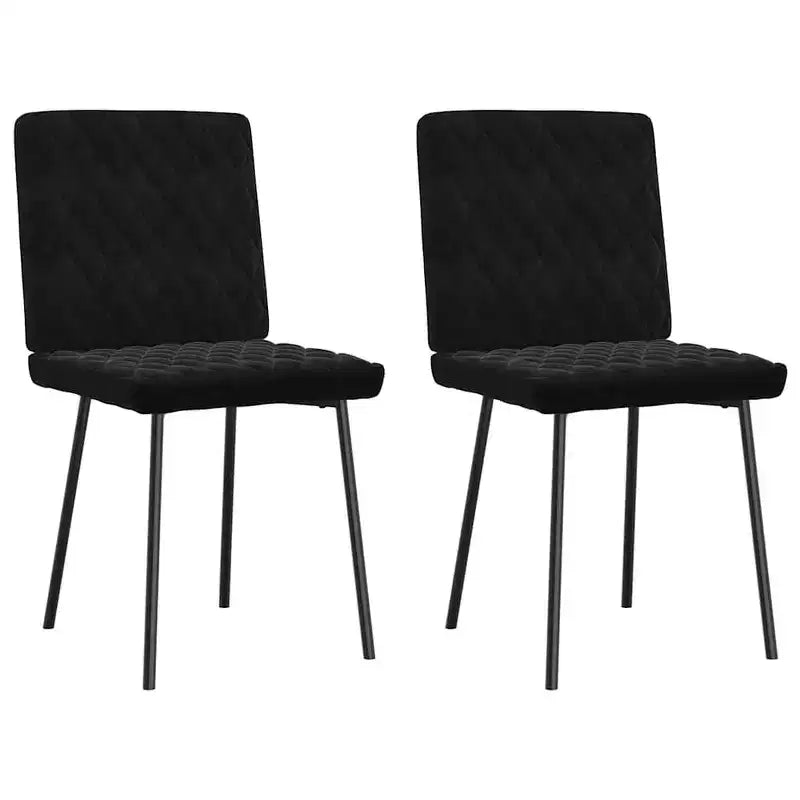 vidaXL Dining Chair Set of 4 Black Velvet (100% polyester), plywood, metal