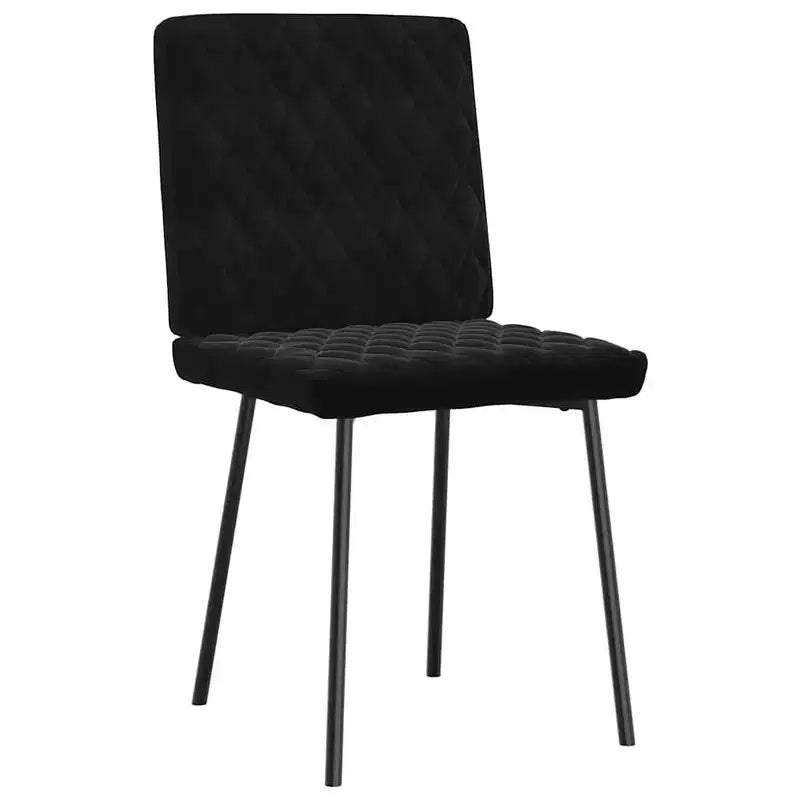 vidaXL Chaises de salle à manger lot de 4 Velours noir (100 % polyester), contreplaqué, métal
