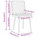 vidaXL Chaises de salle à manger lot de 4 Velours noir (100 % polyester), contreplaqué, métal