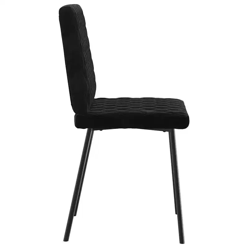 vidaXL Chaises de salle à manger lot de 4 Velours noir (100 % polyester), contreplaqué, métal
