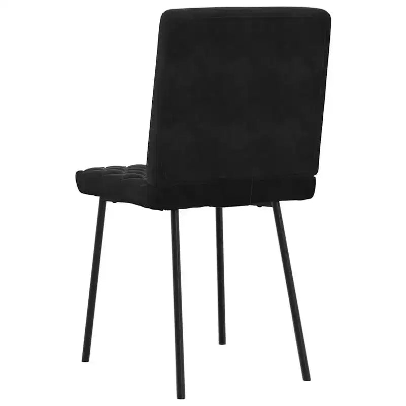 vidaXL Chaises de salle à manger lot de 4 Velours noir (100 % polyester), contreplaqué, métal
