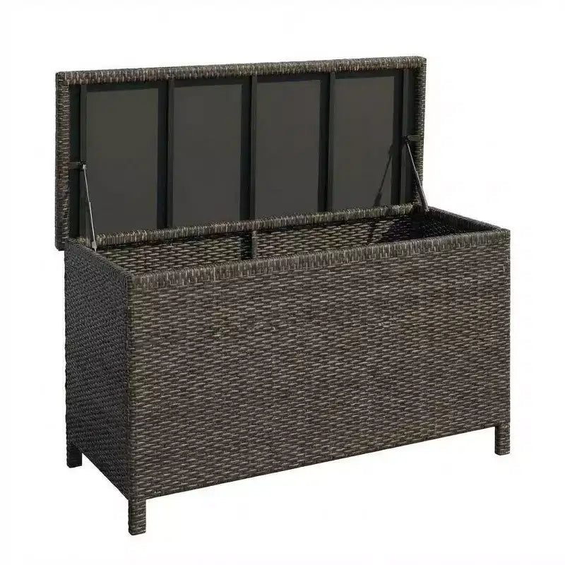 Ratten Storage Cabinet 120 Gallon Deck Box, Farmhouse Resin Outdoor Storage Box Waterproof for Deck Balcony Patio Yard