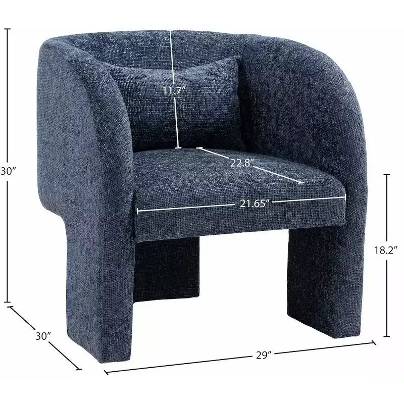 Chaise Meridian Furniture Sawyer en tissu chenille