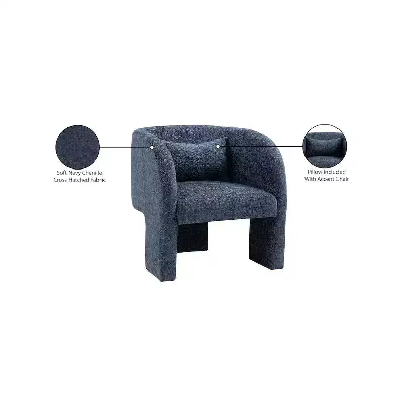 Chaise Meridian Furniture Sawyer en tissu chenille