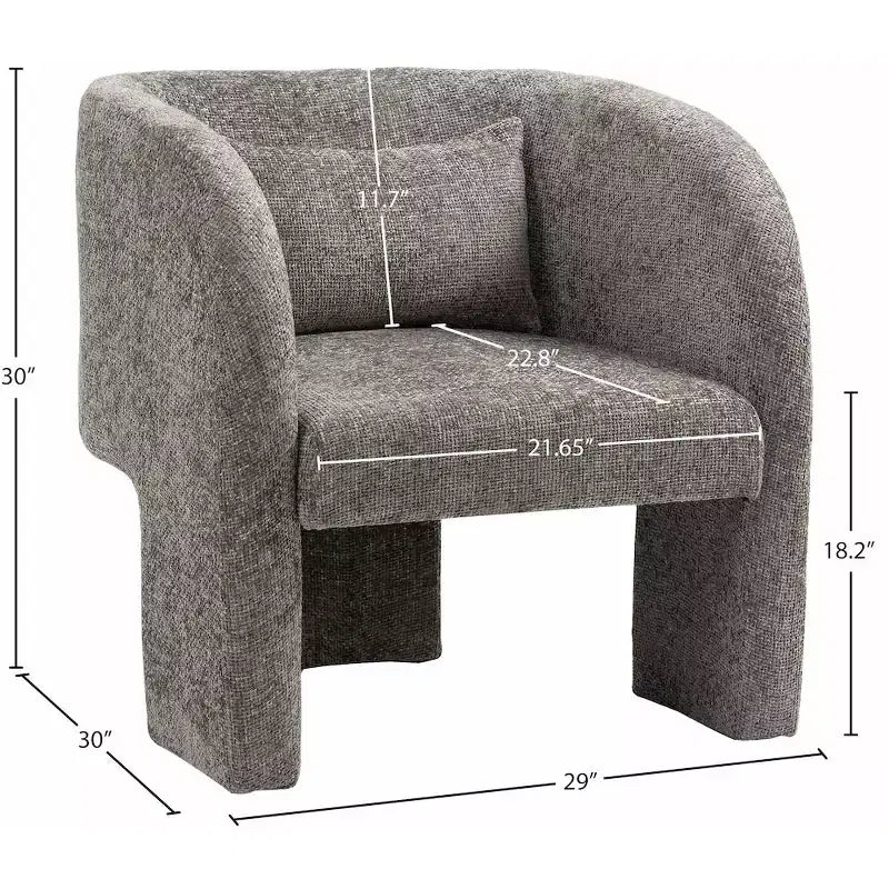 Chaise Meridian Furniture Sawyer en tissu chenille