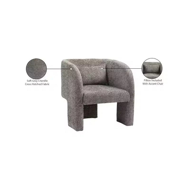 Chaise Meridian Furniture Sawyer en tissu chenille
