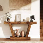Table Console LinTimes 63'', Table Étroite de Canapé en Bois pour Couloir, Table d'Appoint pour Salon, Entrée