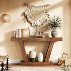 Table Console LinTimes 63'', Table Étroite de Canapé en Bois pour Couloir, Table d'Appoint pour Salon, Entrée
