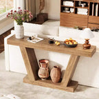 Table Console LinTimes 63'', Table Étroite de Canapé en Bois pour Couloir, Table d'Appoint pour Salon, Entrée