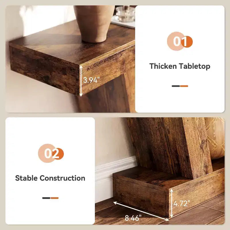 Table Console LinTimes 63'', Table Étroite de Canapé en Bois pour Couloir, Table d'Appoint pour Salon, Entrée